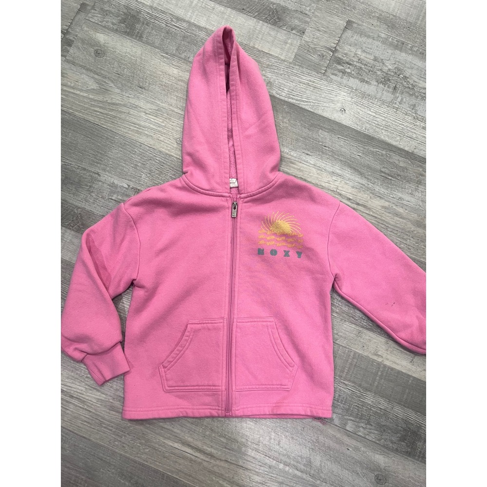 Roxy Girls Pink Sun Graphic Full Zip Hoodie Fleece Sweatshirt Size S‎ 7